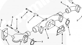 Коллектор выпускной cummins ISX без EGR б/у 368249